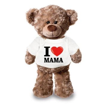 Knuffel teddybeer - I love mama - pluche - 24 cm - shirt, Verzenden, Nieuw