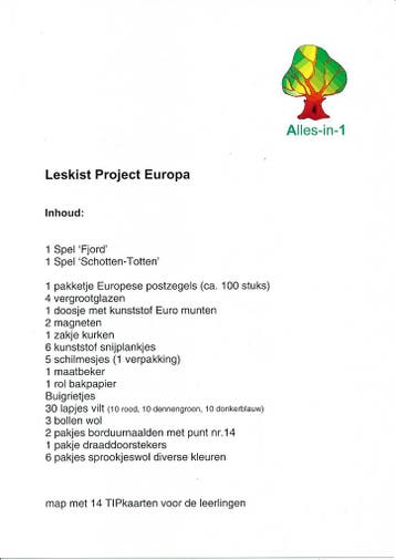 Alles-in-1 Leskist Project Europa voor 60 leerlingen (2007), Verzenden, Nieuw