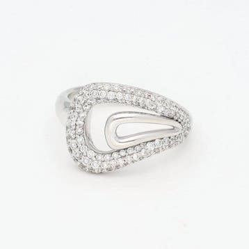 Ring - 18 karaat Witgoud Diamant (Natuurlijk), Nieuw
