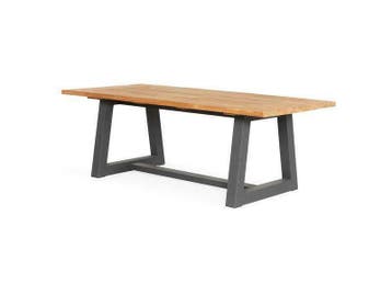 suns ovada aluminium teak tuintafel 220, Nieuw, Rechthoekig, Teakhout
