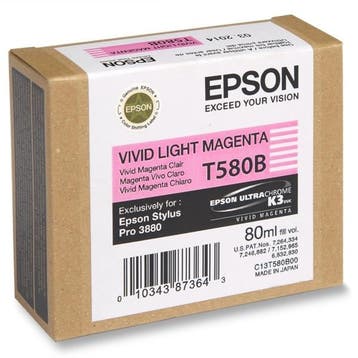 Epson T580B inktcartridge vivid licht magenta (origineel), Verzenden, Nieuw, Cartridge, Epson