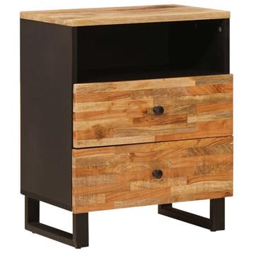 vidaXL Bed kast met lade Bruin 50 x 33 x 62 cm Massief Mango, Minder dan 45 cm, Verzenden, Nieuw, 55 tot 70 cm