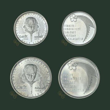 Turkije. 50 & 100 Lira 1973 50e verjaardag van de