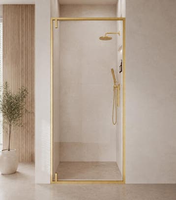 Douchewand Seattle 100 x 190 cm Goud – Transparant 8 mm, Verzenden, Nieuw, Douche