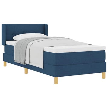 vidaXL Boxspringbed met kussen met hoofdeinde Blauw 200 x, Eenpersoons, Nieuw, Stof, Verzenden