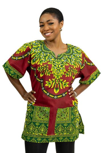 Rode Dashiki Shirt / Dashiki Jurk - Afrikaans shirt - Unisex, Ophalen of Verzenden, Nieuw