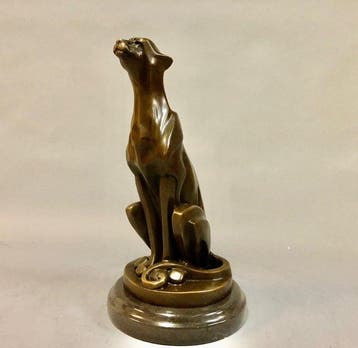 sculptuur, Art Deco vormgegeven Cheetah - 30 cm - Brons