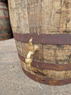 Whiskyvat 125L - Eikenhouten regenton met messing aftapkraan, Met kraantje, Ophalen of Verzenden, Hout, Nieuw
