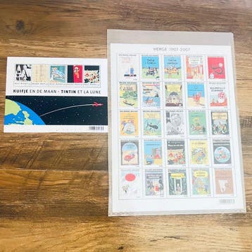 Tintin - 2 Postzegels - Belgian Post-Tim & Struppi (Tintin), Nieuw