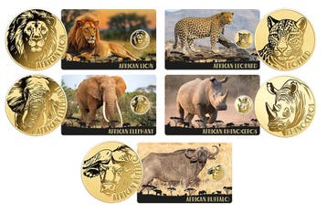 Big Five 24 karaat Gouden Munt Coincardset, Verzenden
