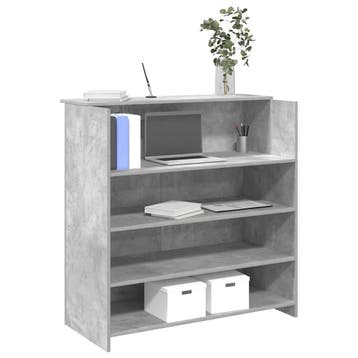 vidaXL Receptiebalie 100x50x103,5 cm bewerkt hout betongrijs, Verzenden, Nieuw