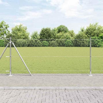 vidaXL Gelast Draadhek met Betonnen Basis 100 x 0,8 m (B x, Verzenden, Nieuw, IJzer