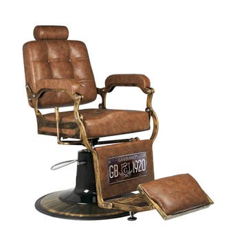 Gabbiano Boss Barber Chair Old Leather Light Brown –, Ophalen of Verzenden