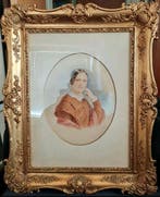 Josef Kriehuber (1801-1876) - Porträt einer Dame, Antiek en Kunst, Kunst | Schilderijen | Klassiek