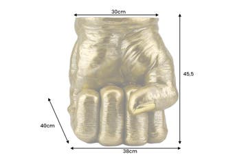 Bijzettafel VUIST 50 cm rond handgemaakt beeldje goud -, Ophalen of Verzenden, Nieuw