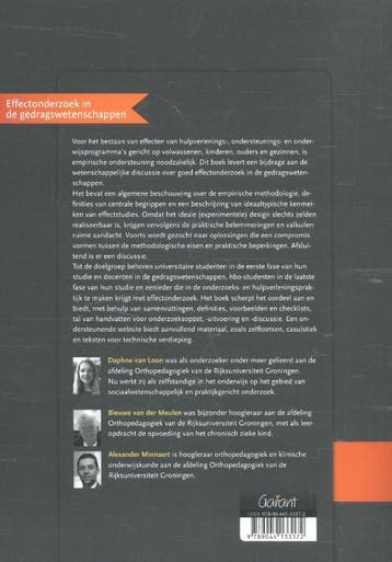 Effectonderzoek in de gedragswetenschappen 9789044133172, Verzenden, Zo goed als nieuw, Daphne van Loon