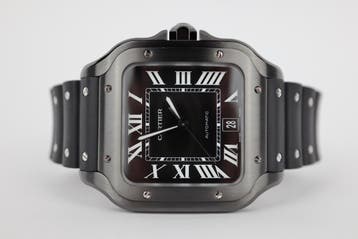Horloge Cartier Santos Black 11/2021 Full set, Overige merken, Staal, Polshorloge, Kunststof