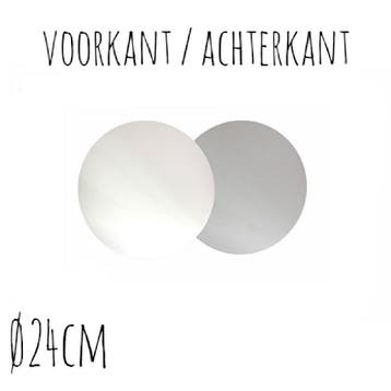 Taartonderzetter Wit / Zilver Ø24cm 100st., Verzenden, Nieuw