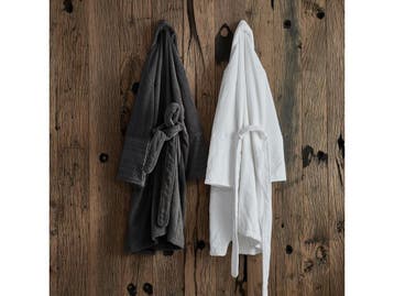 Riviera Maison Beyond - Badjas - 100% katoen - Grijs - L, Kleding | Dames, Overige Dameskleding, Verzenden, Nieuw