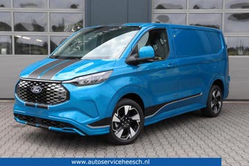 Ford E-Transit Custom L1H1 SPORT 65 kWh l ELEK. SCHUIFDEUR l, Automaat, Stof, Gebruikt, Zwart