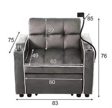 3-in-1 Extractable Sofa Bed met Drink- en Telefoonhouders, Verzenden, Nieuw