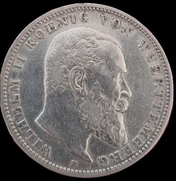 Duitsland, keizerrijk Wilhelm II. 3 Mark 1909 / Württemberg