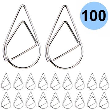 Fako Bijoux - 100x Paperclip Druppel Zilver - Druppelvormige, Verzenden, Nieuw