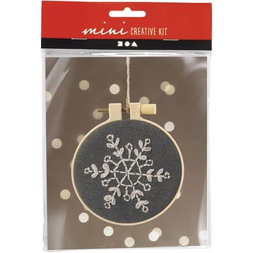 Mini Hobbyset Borduurwerk, Sneeuwvlok, grijs, 1 doos, Nieuw