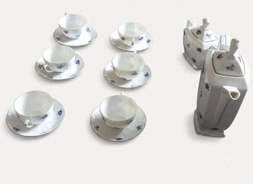 Victoria - Koffieservies (8) - fijn porselein, Antiek en Kunst