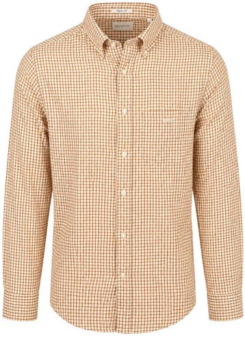 Gant Overhemd Flanel Ruit Caramel maat XXL Heren, Kleding | Heren, Verzenden, Nieuw, Bruin, GANT