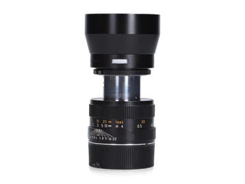 Leica Macro-Elmar-M 90mm f/4 (11633) + 12575 Hood, Audio, Tv en Foto, Fotografie | Lenzen en Objectieven, Ophalen of Verzenden