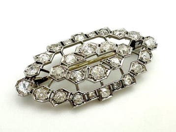 Broche - 18 karaat Witgoud - 2.00ct. tw. - Diamant