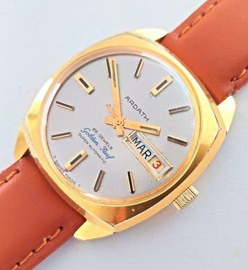 Ardath - automatic Swiss (USA Export) gold plated mens -, Nieuw