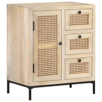 vidaXL Dressoir 60x35x70 cm massief mangohout en natuurlijk, Verzenden, Nieuw, 50 tot 100 cm, 25 tot 50 cm