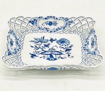 Meissen - Schotel - Klassisches Zwiebelmuster, durchbrochen, Antiek en Kunst