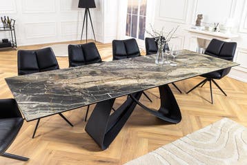 Uitschuifbare eettafel INFINITY 180-260cm taupe keramiek, Huis en Inrichting, Tafels | Eettafels, Ophalen of Verzenden, Nieuw