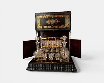 Cave a liqueur Napoléon III - Marqueterie boulle - Drankkast, Antiek en Kunst