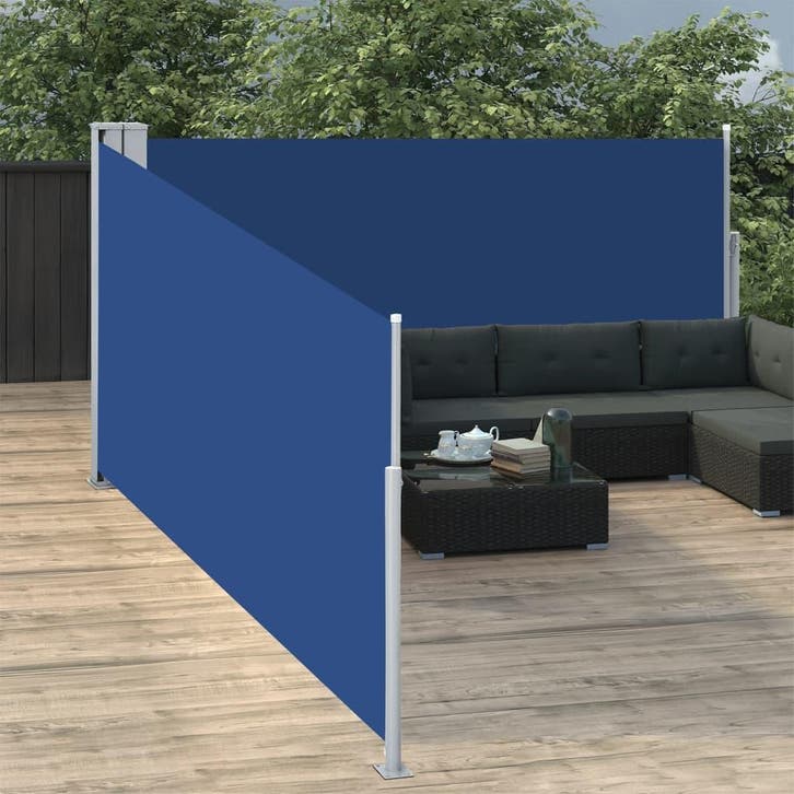 vidaXL Windscherm uittrekbaar 100x1000 cm blauw, Tuin en Terras, Zonneschermen, Nieuw, Verzenden