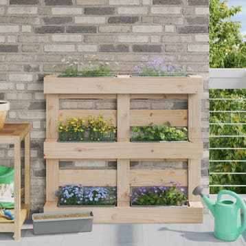 vidaXL Bloembakken voor Euro-pallets 24 st Lichtgrijs, Verzenden, Nieuw