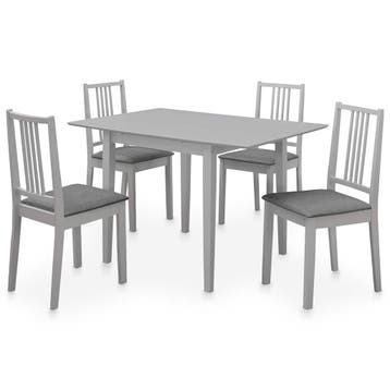 vidaXL 5-delige Eethoek MDF grijs, Verzenden, Nieuw