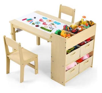 Kinder Kunsttafel met 2 Stoelen en Opbergruimte, Verzenden, Nieuw