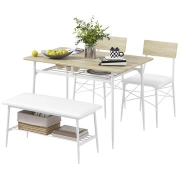Eettafel Met 2 Stoelen, Bank, Eetgroep 4-delige Set, Keukent, Verzenden, Nieuw