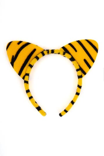 KIMU® Haarband Tijger Geel Tijgerprint Strepen Diadeem Oortj, Ophalen of Verzenden, Nieuw, Carnaval, Accessoires