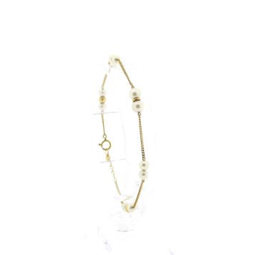 Gouden armband met parels (Schakelarmband), Gebruikt, Ophalen of Verzenden, Met edelsteen, Goud