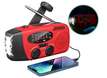 JONSKA Opwindbare Radio - Noodradio - Solar - Zaklamp -, Verzenden, Nieuw