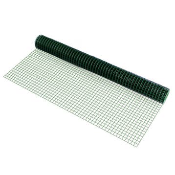 Kippengaas vierkant 19 mm geplastificeerd op rol 1x5 m groen, Verzenden, Nieuw