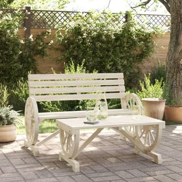 vidaXL 2-delige Loungeset massief vurenhout, Verzenden, Nieuw, Hout, Loungeset