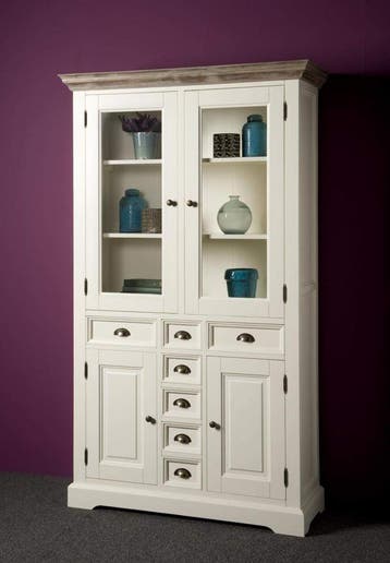 Vitrine Kabinet Fleur 115 - vitrinekasten, Nieuw, Overige materialen