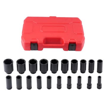 20-stuk 1/2 Drive Impact Socket Set 10-38mm CR-V voor Ti..., Verzenden, Nieuw