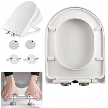 D-Vorm Toiletzitting Soft Close Antibacterieel Afneembaar, Verzenden, Nieuw